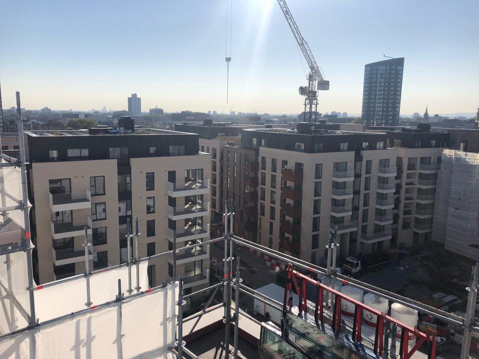 High res apartments under construction in London